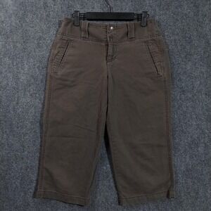 Sonoma Life + Style Pants Womens 6 Brown Capri Twill Crop Casual Summer